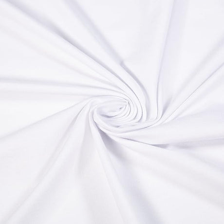 Cotton Spandex Jersey Knit Fabric White 12oz