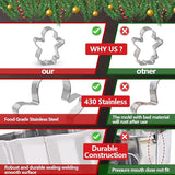 6 Piece Gingerbread Man Cookie Cutters Set, Gingerbread Famili Biscuits Cutter Gingerbread Boy and Girl, Stainless Steel