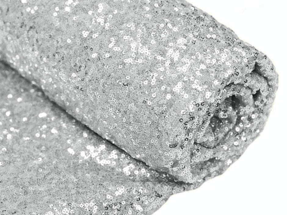 1 Yard Silver Spangle/Glitz Sequin Fabric 55 Inch Width