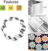 Spring Summer Flowers Cookie Cutters - Rose, Sunflower, Tulip, Daisy Flower, Butterfly, Stainless Steel Holiday Cookie Cutter Shapes for Baking Gift