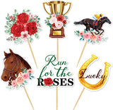 Kentucky Derby horse race-themed food & cupcake 12 piece topper picks set