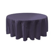 Navy Blue Bridal Satin Round Tablecloth 132″