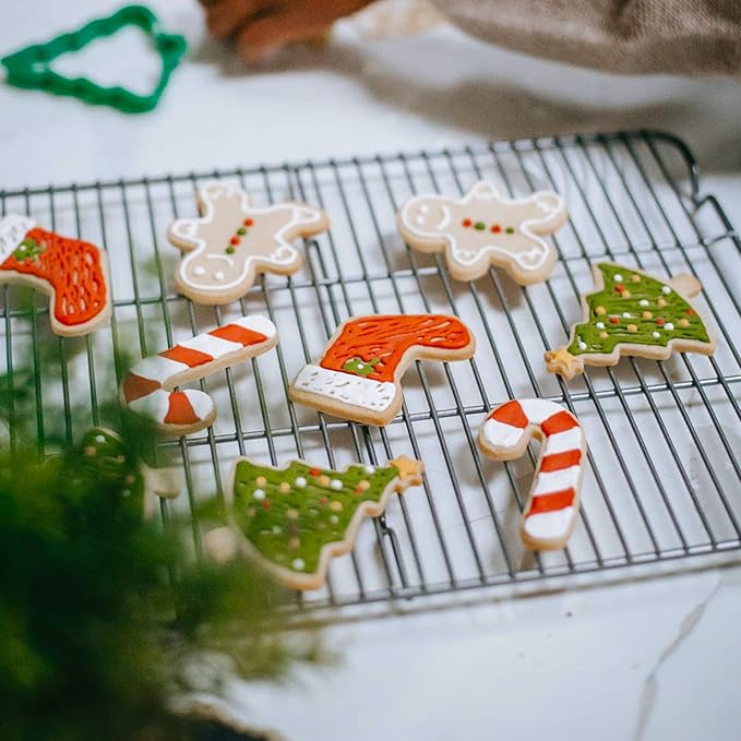 10 PCS Christmas Cookie Cutters – Metal Holiday Shapes for Cookies, Fondant & Pastries