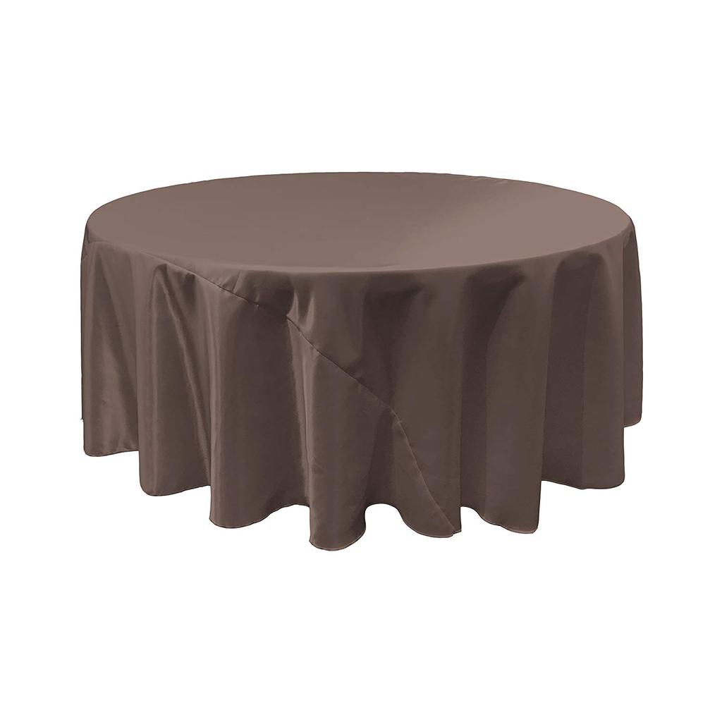 Charcoal Bridal Satin Round Tablecloth 90″