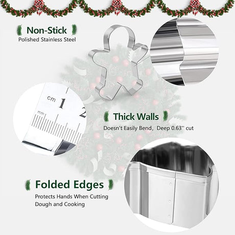 6 Piece Gingerbread Man Cookie Cutters Set, Gingerbread Famili Biscuits Cutter Gingerbread Boy and Girl, Stainless Steel