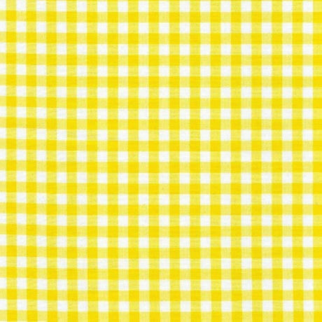 1/4″ Inch Yellow Checkered Gingham Poly Cotton Fabric,