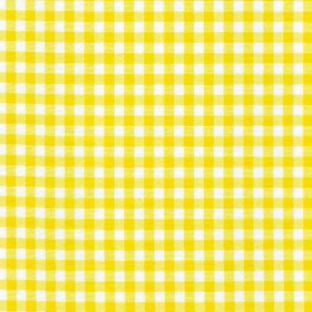 1/4″ Inch Yellow Checkered Gingham Poly Cotton Fabric,