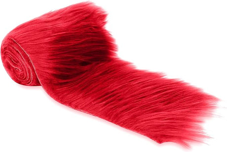 Faux Fur Fabric Red Pre-Cut Strips