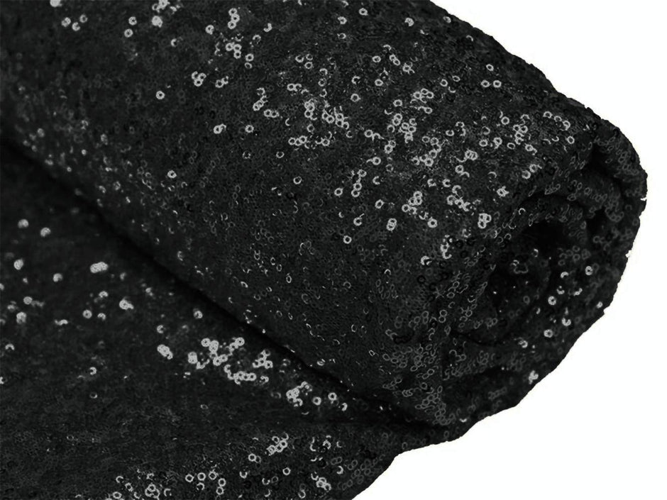 1 Yard Black Sequin Fabric for Tablecloths, Linens & Xmas Decor 50/52 Inch Width