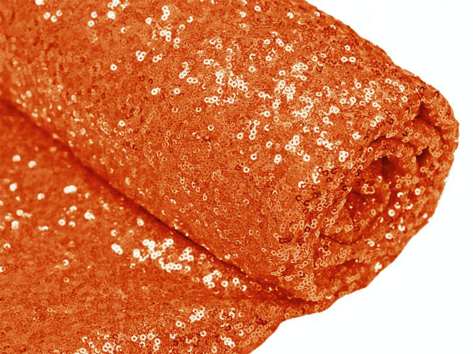 1 Yard Orange Sequin Fabric for Linens, Tablecloths, Runners & Backdrops 50/52 Inch Width