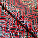 Zig Zag Racer Foil Polyester Spandex Fabric - Sparkly Chevron Foil Print, 58/60" Width (1 Yard)