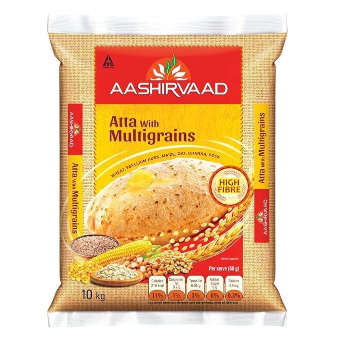 Aashirvaad Atta Whole Wheat With Multigrains 10lb