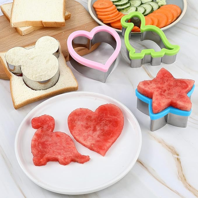 12 PCS  Cookie & Sandwich Cutters – Food-Grade Fun Shapes for Baking & Snacks