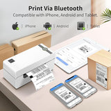 JADENS Bluetooth Thermal Label Printer, 4x6 Wireless Label Printer for Shipping Packages, Support Android, iOS, Mac OS, and Windows