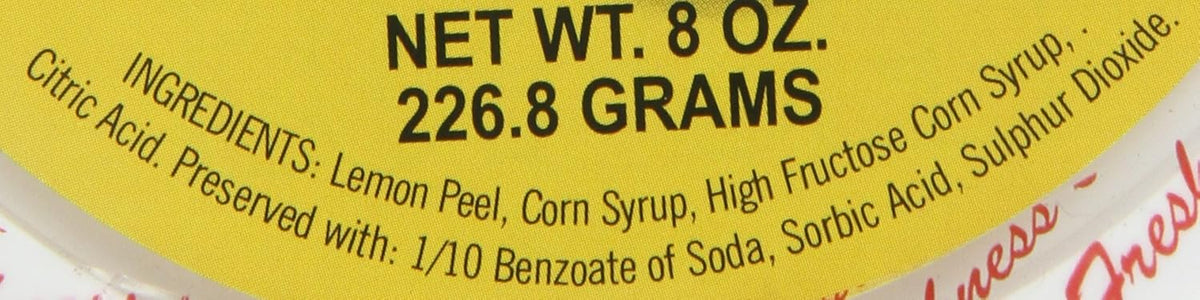 Paradise Diced Lemon Peel candied fruit fruitcakes 8oz