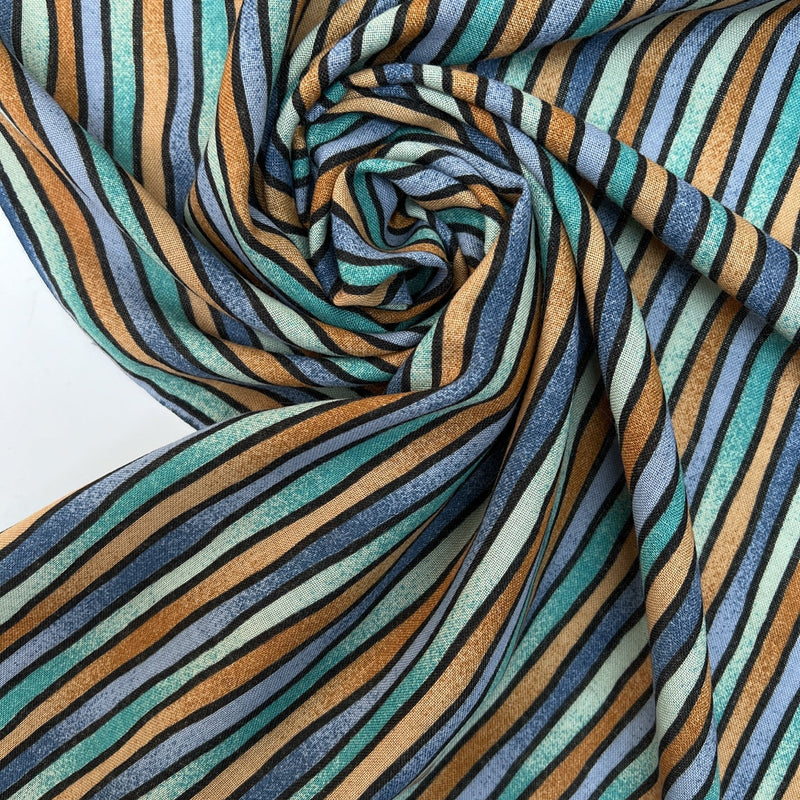Wool Blend Striped Fabric