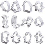 Christmas Cookie Cutters Set – 12 Pcs Gingerbread Men Christmas Tree Snowflake Candy Cane Stocking Mitten