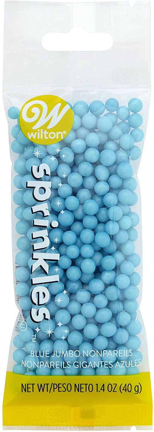 Wilton Blue Jumbo Nonpareils Sprinkles Pouch – 1.4 oz.