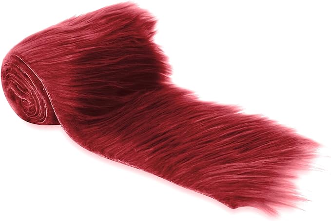 Faux Fur Fabric Burgundy Pre-Cut Strips
