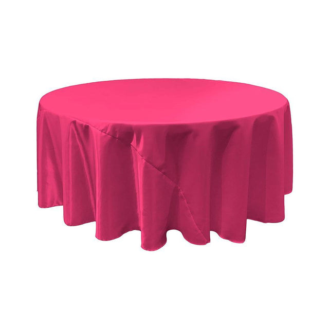 Fuchsia Bridal Satin Round Tablecloth 108″