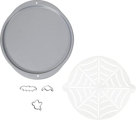 Wilton Spiderweb Cookie Pan Kit Set with mini cookie cutters and web stencil