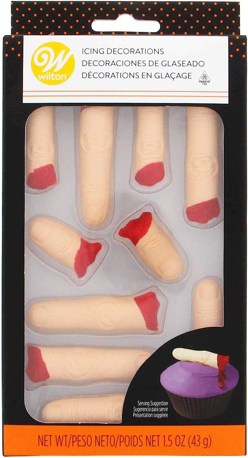 Wilton Halloween Severed Finger Royal Icing Decorations – 10 Count