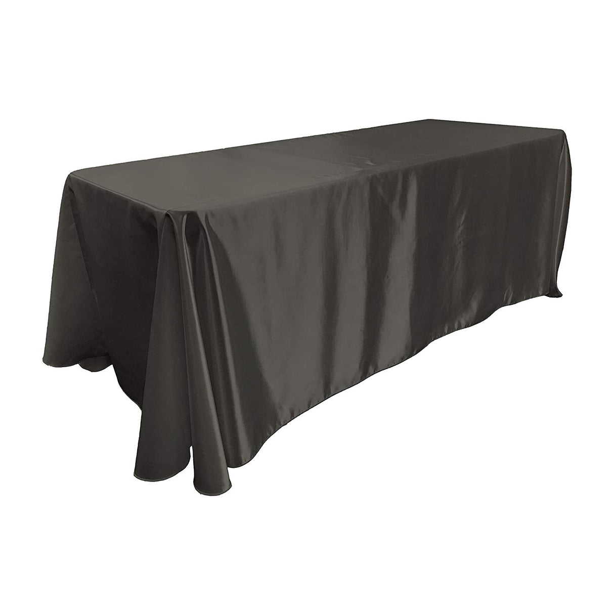 Black Bridal Satin Rectangular Tablecloth 90 x 132″
