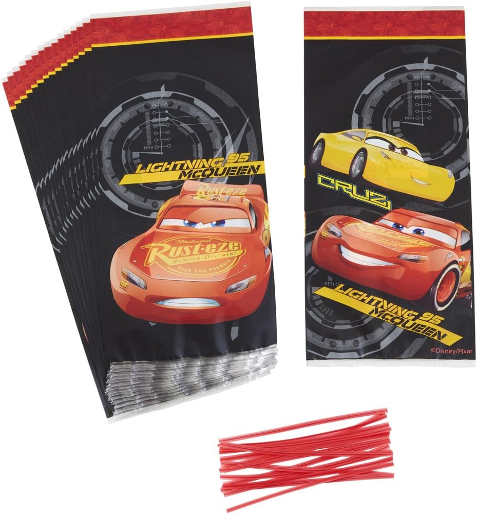Wilton Disney Pixar Cars 3 Treat bags gifts 16 count with ties