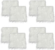 Faux Fur Fabric 8-Piece Square White 10x10