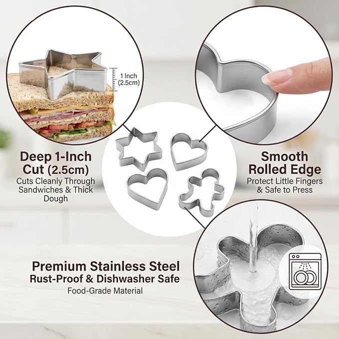 Heart Cookie Cutter Set-6 Pieces-4.25" 3.5" 3.0" 2.5" 1.7" 0.95"-Cookie Cutters Fondant