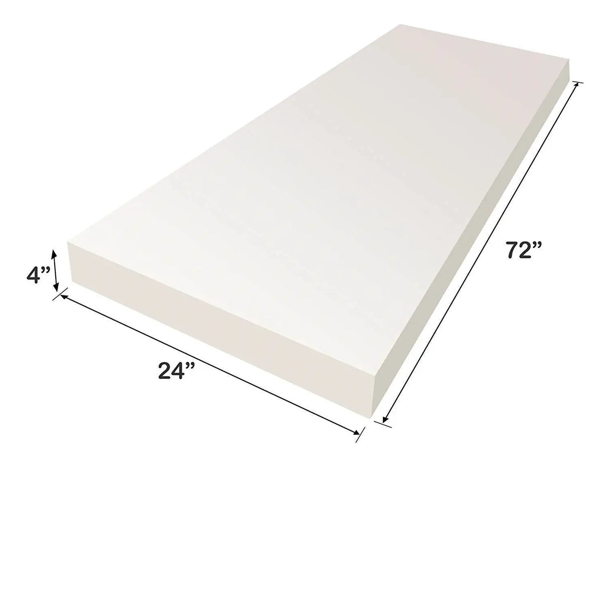 Regular Density Mattress Cushion Foam ( 4″ H x 24″ W x 72″ L )