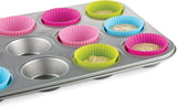 Assorted Colors Silicone Baking Cup, Fox Run Brand, Standard Size, 2 3/4" x 1 1/4" - 12 cups / set