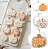 3 PCS Fall Pumpkin Cookie Cutters, 3.85", 3.2", 2.25"Halloween Thanksgiving Cookie Cutters for Harvest Holiday Decoration Party Supplies