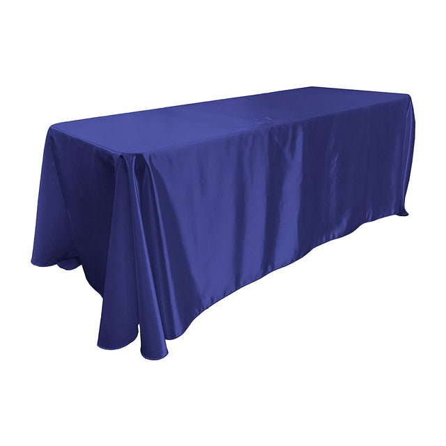 Royal Blue Bridal Satin Rectangular Tablecloth 90 x 156″