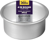 Wilton Aluminum Round Cake Pan, Durable Anodized Bakeware for Tiered & Layered Cakes, Even Heating, Rust-Resistant, Professional Cake Baking Pans, 4 x 2 in 4x2
