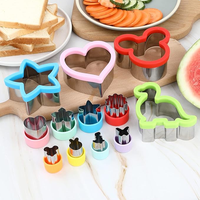 12 PCS  Cookie & Sandwich Cutters – Food-Grade Fun Shapes for Baking & Snacks