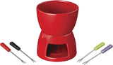 Wilton Mini Chocolate Fondue Set – Red with Tea Light Pot & Dipping Forks
