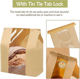 20 Paper Bread Bags for Homemade Bread (13.7x8.2x3.5 in), Sourdough Bread Bags with Window, Sourdough Storage Bread Bags for Bread Packaging