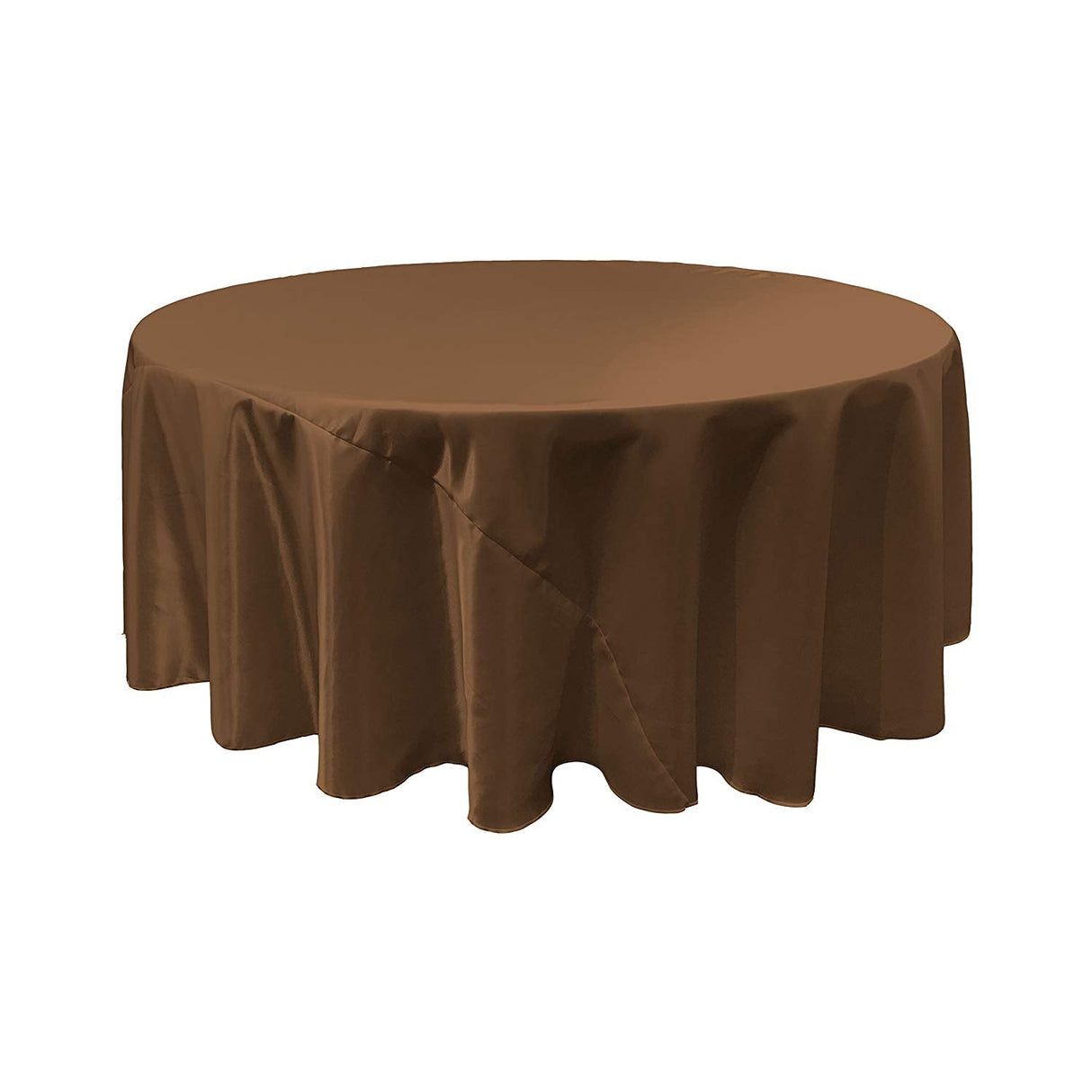 Brown Bridal Satin Round Tablecloth 120″