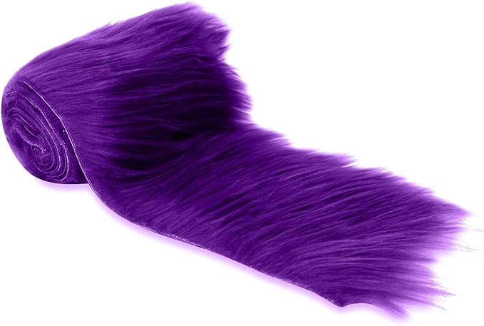 Faux Fur Fabric Ribbon Purple Pre-Cut Strips