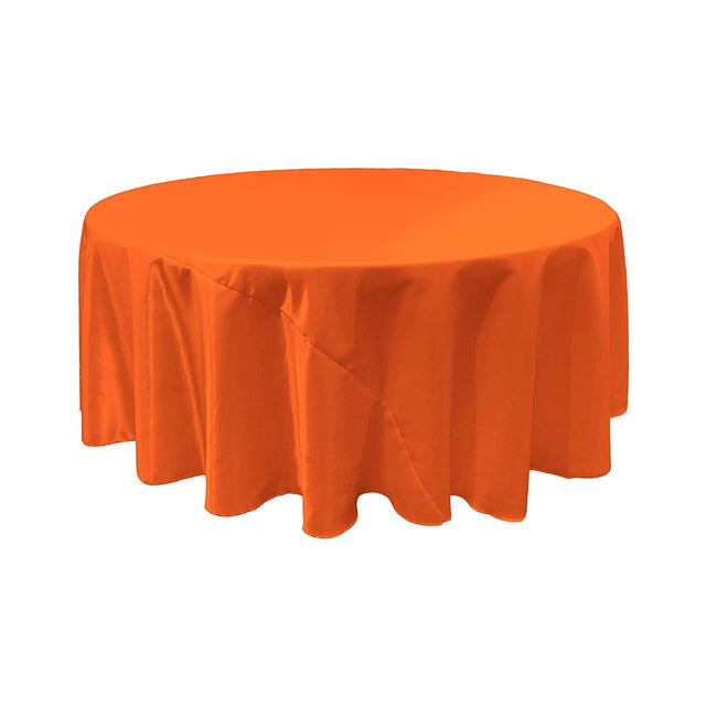 Orange Bridal Satin Round Tablecloth 120″