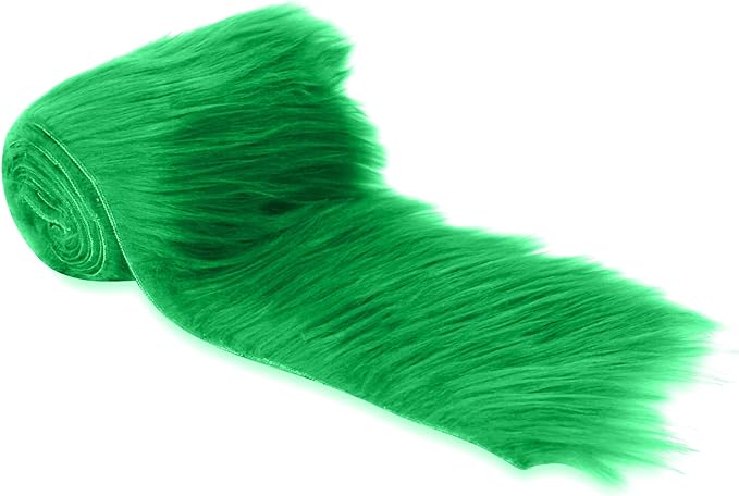 Faux Fur Fabric Ribbon Kelly Green