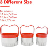 3Pcs Biscuit Cutter Set, Fluted Round Cookie Cutters With Handle, Unique Design Baking Tool with Protective Red Top Rubber