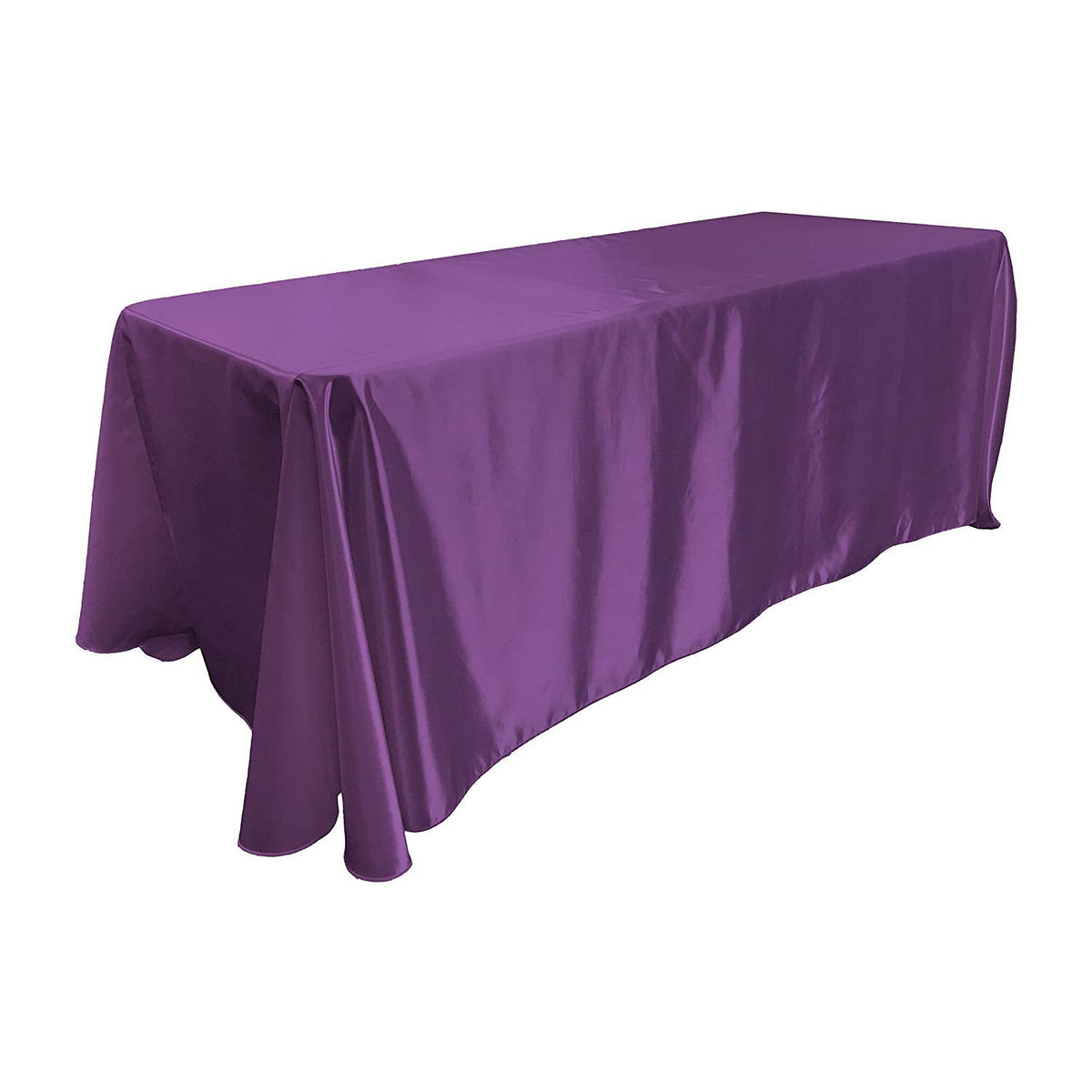 Purple Bridal Satin Rectangular Tablecloth 90 x 156″