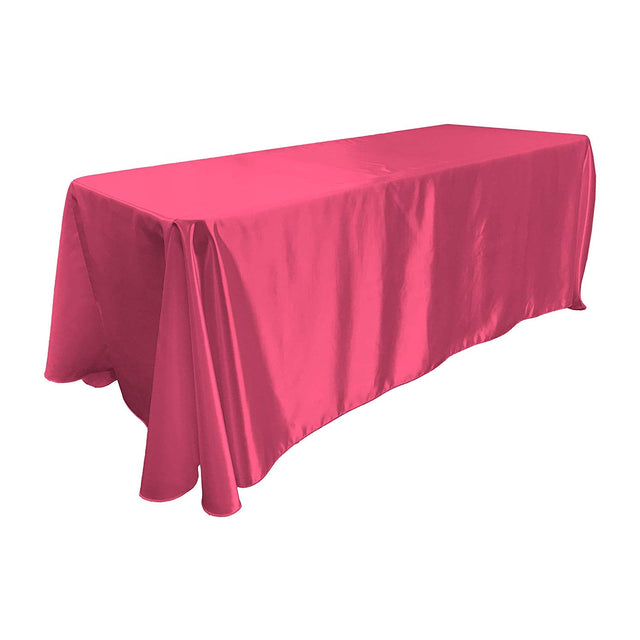 Fuchsia Bridal Satin Rectangular Tablecloth 90 x 156″