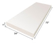 Regular Density Mattress Cushion Foam ( 1″ H x 24″ W x 72″ L )