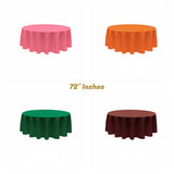 Polyester Poplin Fabric - Seamless Round Tablecloth, 72" Diameter (1 Piece)
