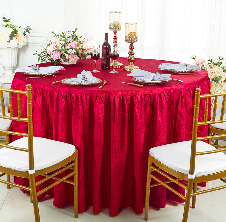Round Ruffled Crushed Taffeta Table Cover