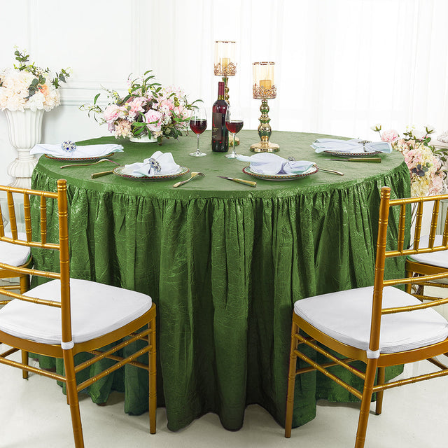 Ruffled Fitted Crushed Taffeta Tablecloth