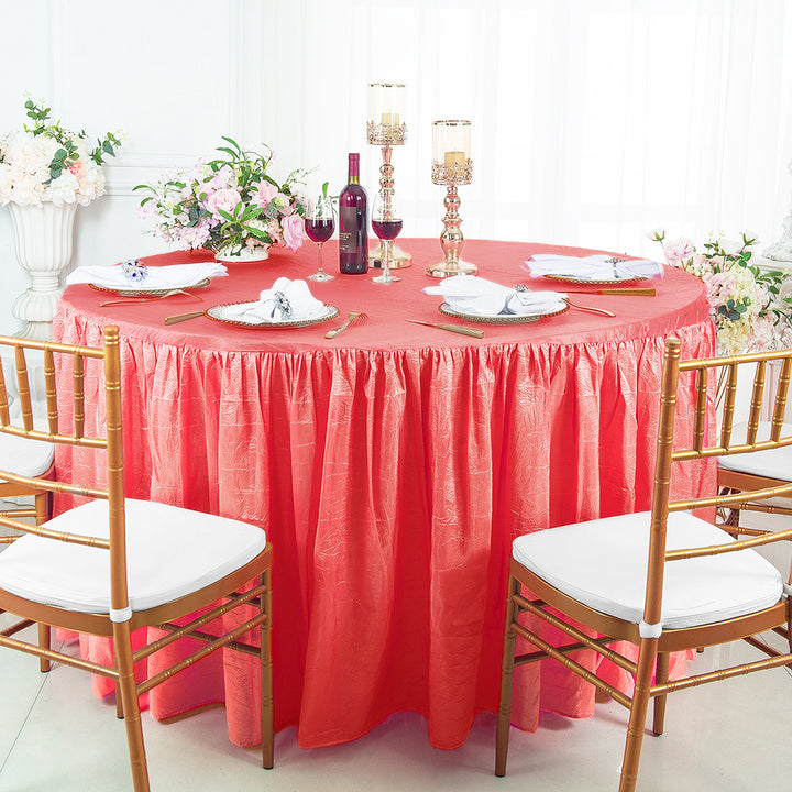 Round Ruffled Crushed Taffeta Table Cover